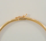 Sparkly Luxurious Vintage Solid 18K Rose Gold Hinged Bangle Bracelet w/ .90 Ctw Prong-Set Round Brilliant Diamonds 7"