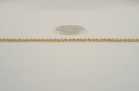 Signed Vintage Jacmel Solid 14K Yellow Gold Classic Twisted Rope 2mm Chain Bracelet 7.25"