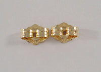 Classy Signed Vintage 14K Solid Yellow Gold & 8mm Round Creamy White Carved Coral Ball Stud Earrings