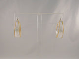 Large Signed Vintage Southwest Sterling Silver w/ Yellow Gold Vermeil Rope Edge Detaiedl Hinged Hoop Pierced Earrings 27x8x21mm