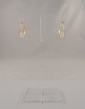 Large Signed Vintage Southwest Sterling Silver w/ Yellow Gold Vermeil Rope Edge Detaiedl Hinged Hoop Pierced Earrings 27x8x21mm