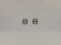 Unusual Vintage 1980's New Old Stock Sterling Silver High Relief Carved Textured & Oxidized 11mm Southwestern Tribal Design Geometric Stud Pierced Earrings