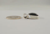 Large Vintage Modernist Sterling Silver & Bezel Set Black Onyx Slider Pendant