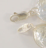 Detailed Signed Vintage Sterling Silver 17.5mm Wide Carved Dimensional Seashells & Starfish Link Bracelet 7.5"