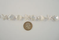 Detailed Signed Vintage Sterling Silver 17.5mm Wide Carved Dimensional Seashells & Starfish Link Bracelet 7.5"