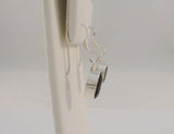 Long Sparkly Vintage Sterling Silver & Faceted Oval Smoky Topaz Hook Dangle Earrings 1.25" Smokey