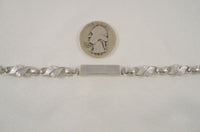 Signed Vintage 1950's La MOde Sterling Silver Milled & Polished Finish Curvy Link ID Bracelet 7.5" Engraveable Identification Name