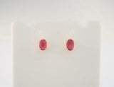 Sparkly Vintage 14K Solid Yellow Gold w/ 1.3 CTW Faceted Oval Natural Ruby 6.25 x 5 mm Oval Stud Pierced Earrings