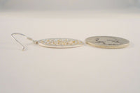 Large Vintage Sterling Silver Filigree Cutout Open Fretwork Scroll Oval Dangle Hook Pierced Earrings1 5/8" Long