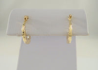 Signed, Vintage Jacmel Solid 14K Yellow Gold 15.75x17.5x2mm Scalloped Fluted Ruffle Design Hinged Hoop Pierced Earrings