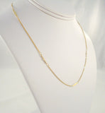 Sparkly Vintage Italian 14K Solid Yellow Gold Fancy Embellished Link Chain Necklace 17.25"