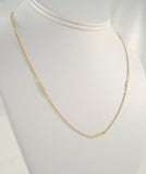 Sparkly Vintage Italian 14K Solid Yellow Gold Fancy Embellished Link Chain Necklace 17.25"