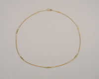 Sparkly Vintage Italian 14K Solid Yellow Gold Fancy Embellished Link Chain Necklace 17.25"