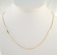 Sparkly Vintage Italian 14K Solid Yellow Gold Fancy Embellished Link Chain Necklace 17.25"