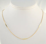 Sparkly Vintage Italian 14K Solid Yellow Gold Fancy Embellished Link Chain Necklace 17.25"