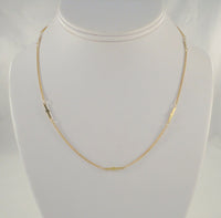 Sparkly Vintage Italian 14K Solid Yellow Gold Fancy Embellished Link Chain Necklace 17.25"