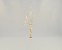 Large Handcrafted Vintage 14K Solid Yellow Gold Open Circle Hoop Long Dangle Hook Earrings w/ Knot Detail