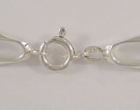 Unusual Handcrafted Vintage European 835 Silver Modernist Geometric Link Bracelet w/ Two Italian Sterling Silver Puffy Heart Charms  7.25"