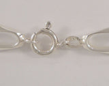 Unusual Handcrafted Vintage European 835 Silver Modernist Geometric Link Bracelet w/ Two Italian Sterling Silver Puffy Heart Charms  7.25"