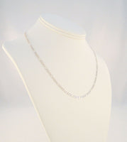 Handcrafted Signed Vintage Mexican Sterling Silver Figaro Chain Necklace 3.5mm Wide Sparkly 17 5/8"