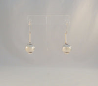 Large Bold Vintage Handcrafted Sterling Silver Ball & Spindle Dangle Hook Earrings, w/ Bali Rosette & Rope Details 2" Long