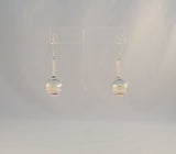 Large Bold Vintage Handcrafted Sterling Silver Ball & Spindle Dangle Hook Earrings, w/ Bali Rosette & Rope Details 2" Long