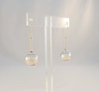 Large Bold Vintage Handcrafted Sterling Silver Ball & Spindle Dangle Hook Earrings, w/ Bali Rosette & Rope Details 2" Long