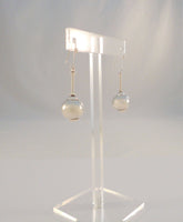 Large Bold Vintage Handcrafted Sterling Silver Ball & Spindle Dangle Hook Earrings, w/ Bali Rosette & Rope Details 2" Long