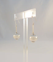 Large Bold Vintage Handcrafted Sterling Silver Ball & Spindle Dangle Hook Earrings, w/ Bali Rosette & Rope Details 2" Long