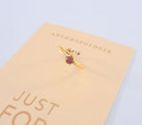 New Anthropologie January Birthstone Sparkly Red Solitaire w/ Accents Gold Tone Ring Just For You Charm or Necklace Pendant