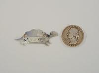 Large Detailed Vintage Southwest Hand Stamped Sterling Silver Turtle or Tortoise Pin Brooch