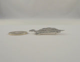 Large Detailed Vintage Southwest Hand Stamped Sterling Silver Turtle or Tortoise Pin Brooch
