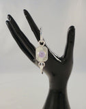 Handcrafted Vintage Mexican Sterling Silver & Sparkling Round Faceted Lavender Purple Stone Hinged Bangle Bracelet 6.5"