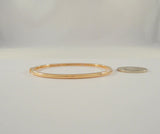 Sparkly Luxurious Vintage Solid 18K Rose Gold Hinged Bangle Bracelet w/ .90 Ctw Prong-Set Round Brilliant Diamonds 7"