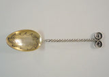 Handcrafted Vintage St. Paul Minnesota Sterling Silver Souvenir Collectors Spoon w/ Twisted Handle Gold-washed & Hand Engraved Bowl