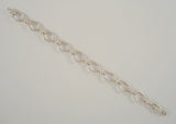 Vintage European Hallmarked Sterling Silver 11mm Wide Open Oval & Double Ring Link Bracelet 7.5"