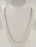 Unusual Heavy Vintage Sterling Silver 3.5mm Wide Rectangular Snake or Serpentine Chain 24" Long Necklace