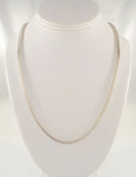 Unusual Heavy Vintage Sterling Silver 3.5mm Wide Rectangular Snake or Serpentine Chain 24" Long Necklace