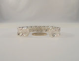 Handcrafted Signed Vintage Taxco Mexican Sterling Silver 12.7mm Wide Triple Layered Curvy Woven Look Cuff Bracelet 7" Heavy