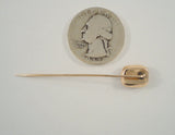 Antique Victorian Edwardian Solid 14K Rosy Yellow Gold w/ Carved Intaglio Carnelian Cameo Bust Stick Pin