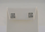 Detailed Vintage 1980's New Old Stock Sterling Silver Carved & Antiqued Celtic Maze Design 10mm Suare Stud Pierced Earrings NOS New