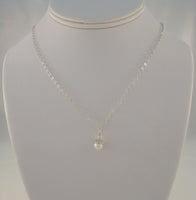 Signed Vintage Sterling Silver & Cap Topped Creamy White Pearl Pendant Fancy Chain Sparkly Necklace 18"