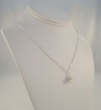 Signed Vintage Sterling Silver & Cap Topped Creamy White Pearl Pendant Fancy Chain Sparkly Necklace 18"