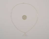 Signed Vintage Sterling Silver & Cap Topped Creamy White Pearl Pendant Fancy Chain Sparkly Necklace 18"