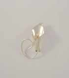 Signed Vintage Stuart Nye Sterling Silver Curvy Dimensional Calla Lily Flower Pin or Brooch