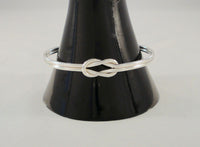 Handcrafted Vintage Sterling Silver Curvy Modernist Open Love Knot Cuff Bracelet 7"