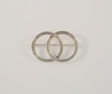 Signed Vintage Beau Sterling Silver Double Entwined Eternity Circles Pin or Brooch w/ Carved Modern Groove Design