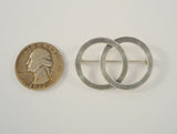 Signed Vintage Beau Sterling Silver Double Entwined Eternity Circles Pin or Brooch w/ Carved Modern Groove Design