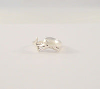 Detailed, Vintage Sterling Silver Curvy Carved Dolphin or Porpoise Wrapped 11mm Wide Band Ring Size 8