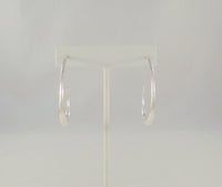 Big and Bold 45mm Vintage Handcrafted Sterling Silver Sleek Modernist Repousse J Hoop Pierced Earrings